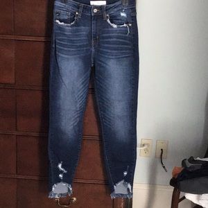 Cropped mid waist jeans